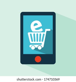 ecommerce design over blue  background. vector  illustration 