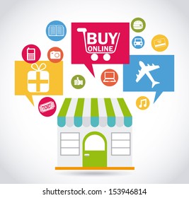 ecommerce design over gray background vector illustration 