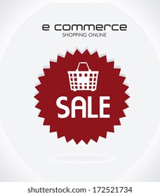 ecommerce design over  gray  background. vector illustration