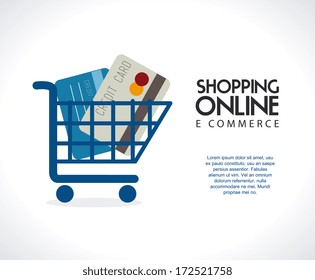 ecommerce design over gray  background. vector illustration