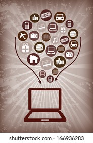 ecommerce design over grunge  background vector illustration  