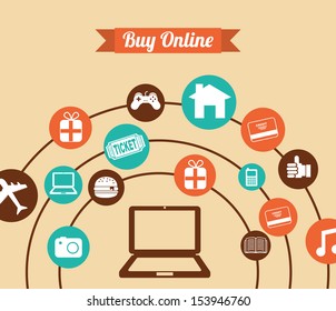 ecommerce design over pink background vector illustration 
