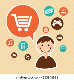 ecommerce design over pink background vector illustration 