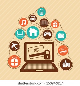 ecommerce design over pink background vector illustration 