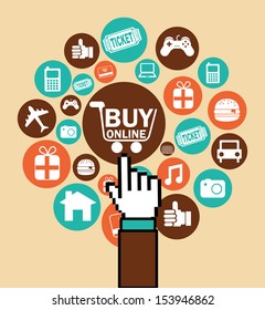 ecommerce design over  pink background vector illustration 