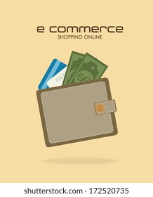 ecommerce design over  pink  background. vector illustration
