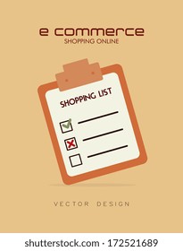 ecommerce design over pink  background. vector illustration