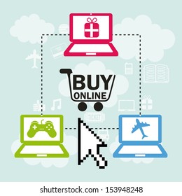 ecommerce design over sky background vector illustration 