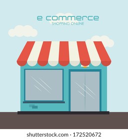 ecommerce design over  sky background. vector illustration