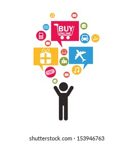 ecommerce design over white background vector illustration 