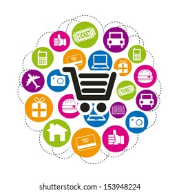 ecommerce design over white background vector illustration 