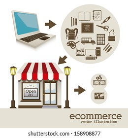 e-commerce design over white background vector illustration 