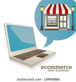 e-commerce design over white background vector illustration