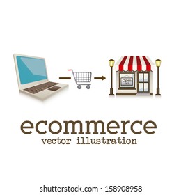 e-commerce design over white background vector illustration