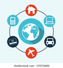 ecommerce design over white  background. vector  illustration  