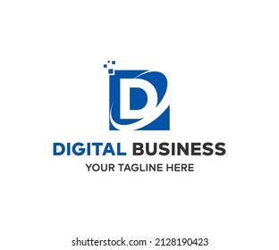 E-commerce, digital business, online internet logo design. Digital online business vector design and illustration