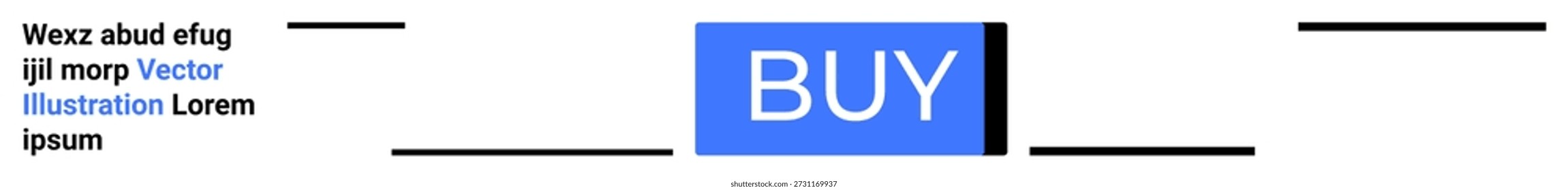 E-commerce, digital payments, online stores, user interface design, web elements, customer interaction. Blue rectangular buy button at the center. E-commerce and digital payments concept