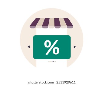E-commerce discount cards with online shopping, promo codes, special deals, digital vouchers and loyalty rewards. Sale offers, customer savings and discounts on products. Vector illustration