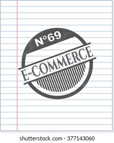 e-commerce drawn with pencil strokes