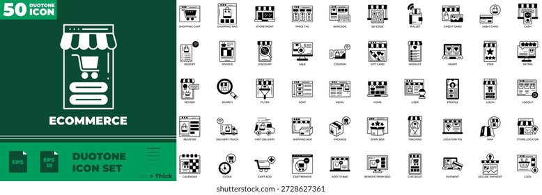 Ecommerce Duotone Conjunto de iconos editables