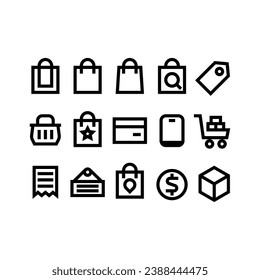 E-commerce element icon with simple and clean shape, using line style. Suitable for app stores, web stores, and anything related to shopping or selling.