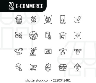 E-Commerce elements -detailed line web icon set. Detailed Line collection. Simple vector illustration.