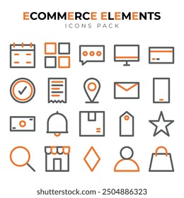 E-commerce Elements Icons Pack Set
