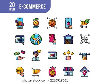E-Commerce elements - Lineal Color web icon set. Lineal Color collection. Simple vector illustration.