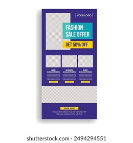 E-Commerce E-Mail-Newsletter-Vorlage für Mode-Sale-Web-Seite UI-Interface-Layout-Design Geeignet für den Verkauf Werbe-E-Mail-Marketing oder Zeitungs-Vorlage-Design 

