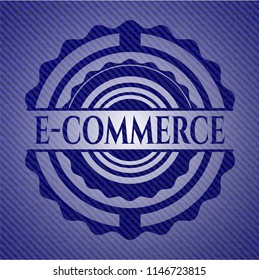 e-commerce emblem with denim high quality background