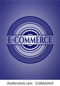 e-commerce emblem with denim texture