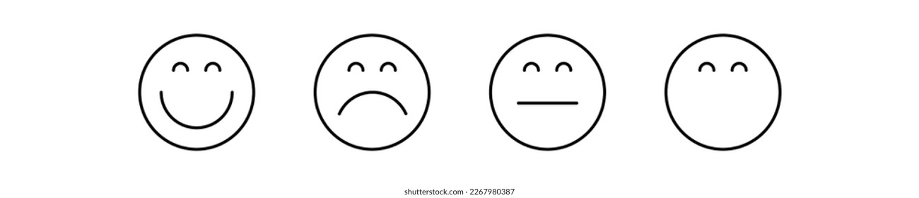 e-commerce emoticon outline set icon