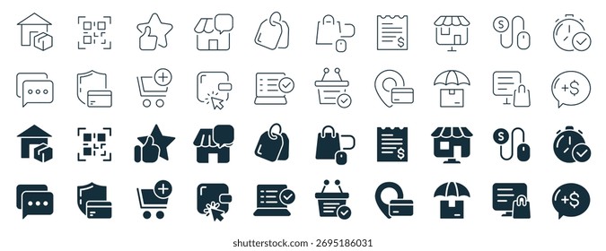 E-commerce excelente colección de iconos en dos estilos diferentes