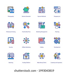 E-Commerce Filled Icons - Stroked, Vectors