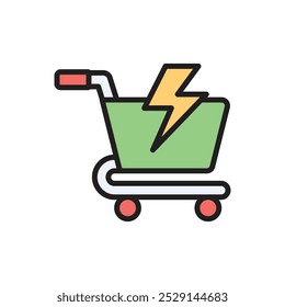 E-Commerce Flash Sale Symbol Vektorgrafik