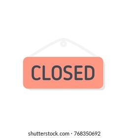 Ecommerce flat icon closed sign