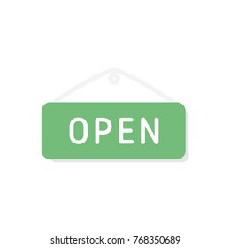 Ecommerce flat icon open sign