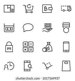 E-commerce flat icon set . Single high quality outline symbol of info for web design or mobile app. Thin line signs for design logo, visit card, etc. Outline logo of e-commerce