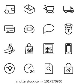 E-commerce flat icon set . Single high quality outline symbol of info for web design or mobile app. Thin line signs for design logo, visit card, etc. Outline logo of e-commerce