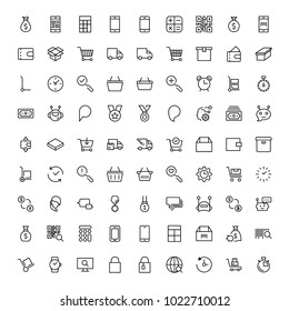 E-commerce flat icon set . Single high quality outline symbol of info for web design or mobile app. Thin line signs for design logo, visit card, etc. Outline logo of e-commerce