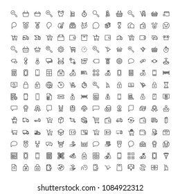 E-commerce flat icon set . Single high quality outline symbol of info for web design or mobile app. Thin line signs for design logo, visit card, etc. Outline logo of e-commerce