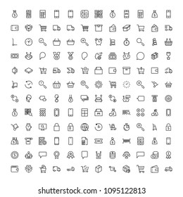 E-commerce flat icon set . Single high quality outline symbol of info for web design or mobile app. Thin line signs for design logo, visit card, etc. Outline logo of e-commerce