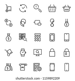 E-commerce flat icon set . Single high quality outline symbol of info for web design or mobile app. Thin line signs for design logo, visit card, etc. Outline logo of e-commerce