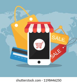 e-commerce flat icon vector illustration concept
