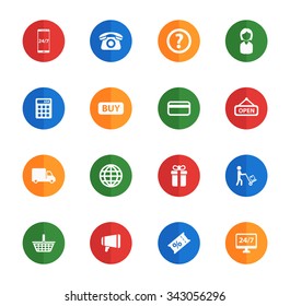 E-commerce  flat icons for media