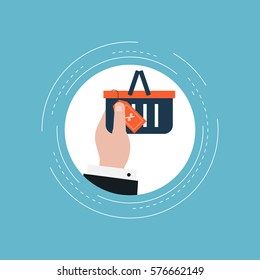 E-commerce flat vector illustration design. Online shopping, discounts, retails, sales, money management business concepts. Design for web banners and apps