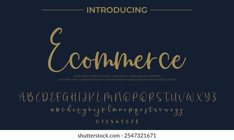 Ecommerce Font Stylish brush painted an uppercase vector letters, alphabet, typeface