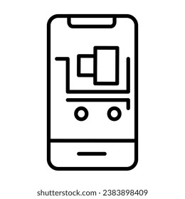 Ecommerce full cart icon. Outline style vector illustration. Can be used for website icons, UI and mobile apps