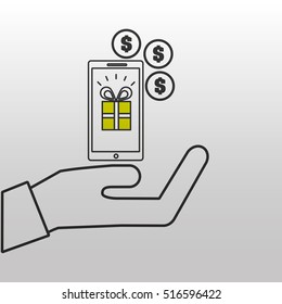e-commerce gift money icon design vector illustration eps 10