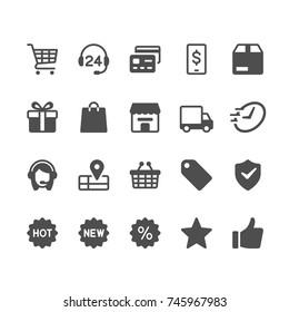 E-commerce glyph icons